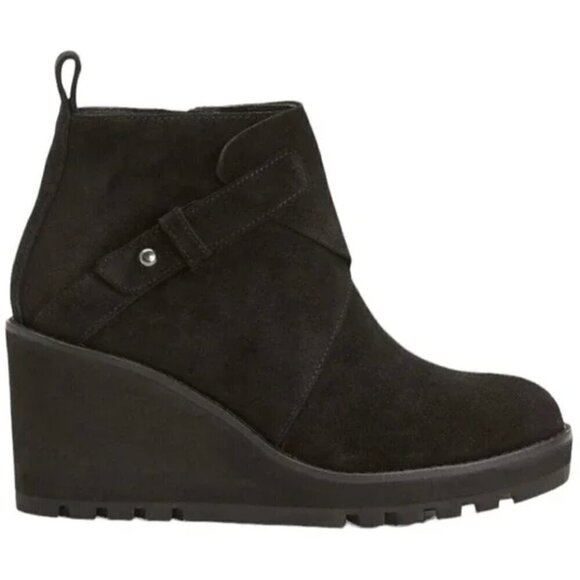 Eileen Fisher Shoes - Eileen Fisher Tinker Suede Leather Black Booties, Size 9.5